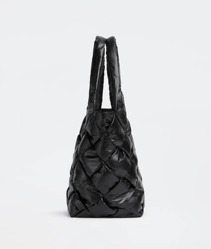 Small padded intreccio leather tote bag