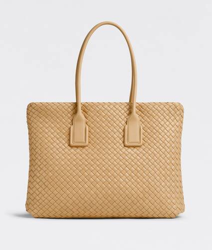 Padded intrecciato leather tote bag