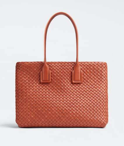 Padded intrecciato leather tote bag