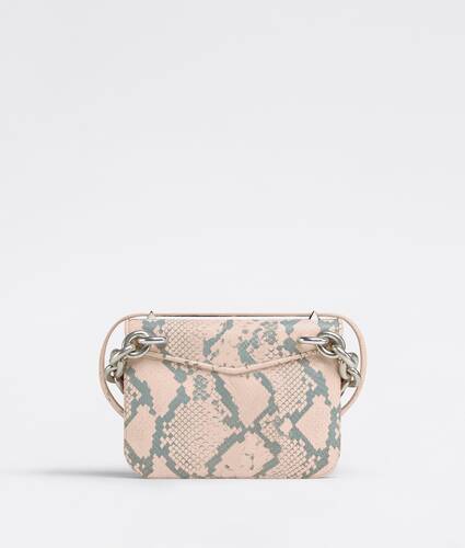 Small faded python print leather envelope bag