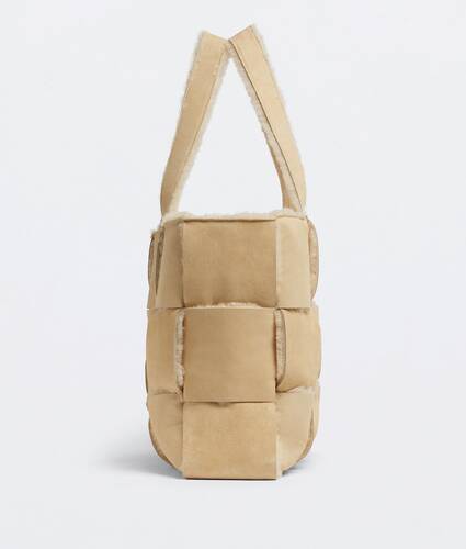 Reversible intreccio shearling tote bag