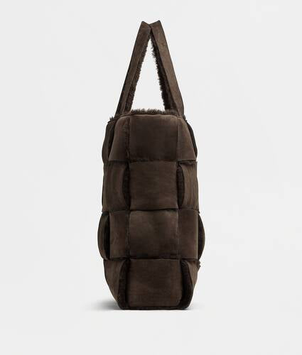 Reversible intreccio shearling tote bag