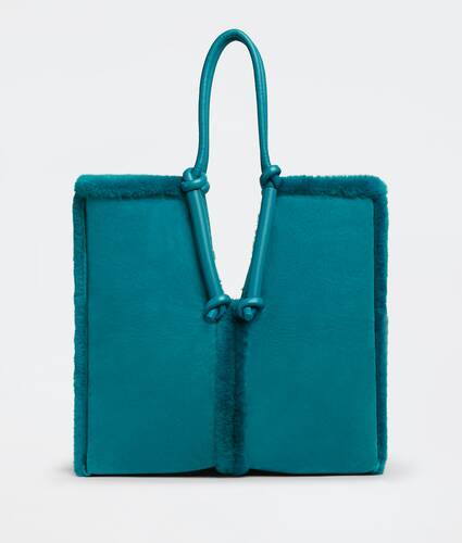 Reversible shearling tote bag