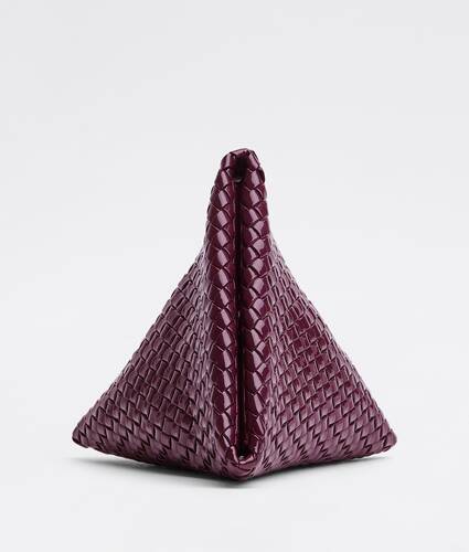 Triangle Intrecciato Patent-Leather Clutch