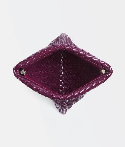 Triangle Intrecciato Patent-Leather Clutch