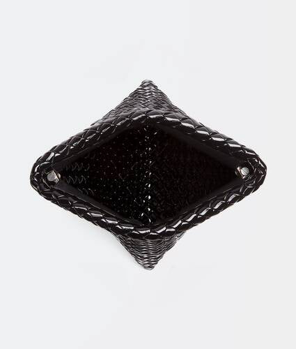 Triangle Intrecciato Patent-Leather Clutch