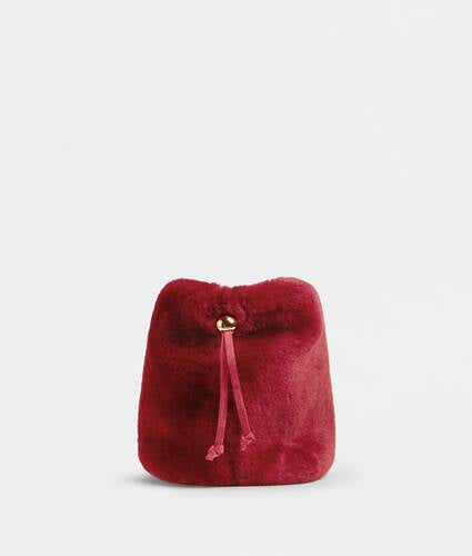 Medium shearling top handle bag