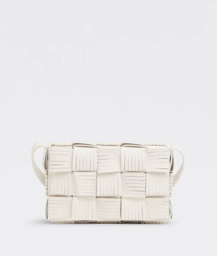 Fringed intreccio leather cross-body bag