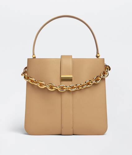 Grained leather shoulder bag