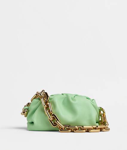 Teen leather clutch with chain