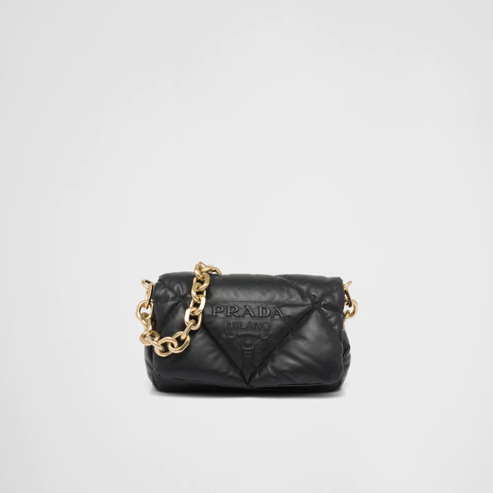 Quilted nappa leather shoulder bag