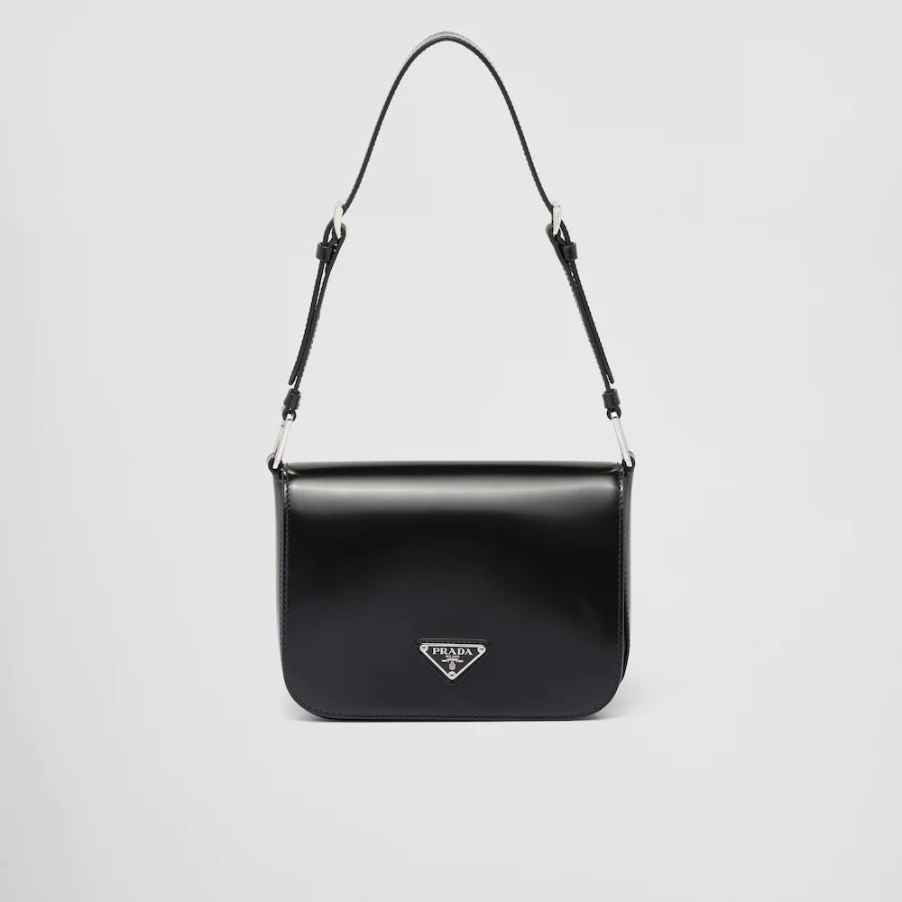 Brushed leather shoulder bag