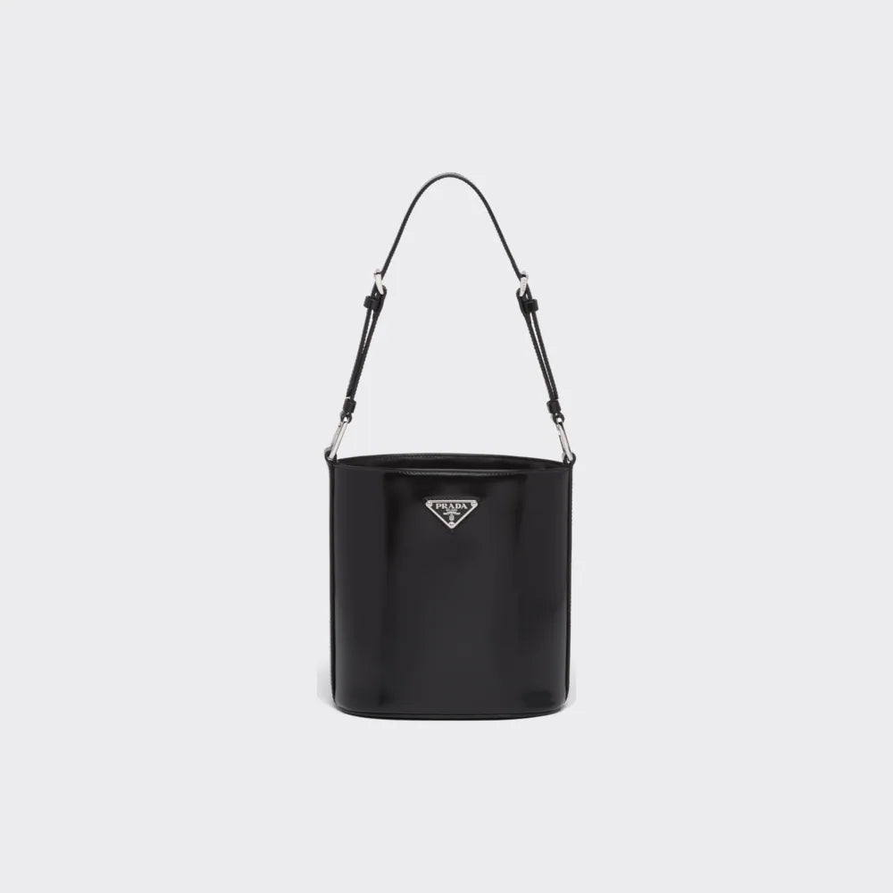 Mini brushed-leather bucket bag