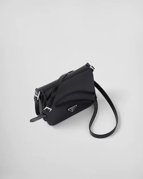 Brushed leather shoulder bag