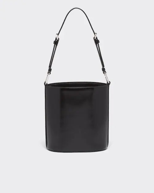 Mini brushed-leather bucket bag