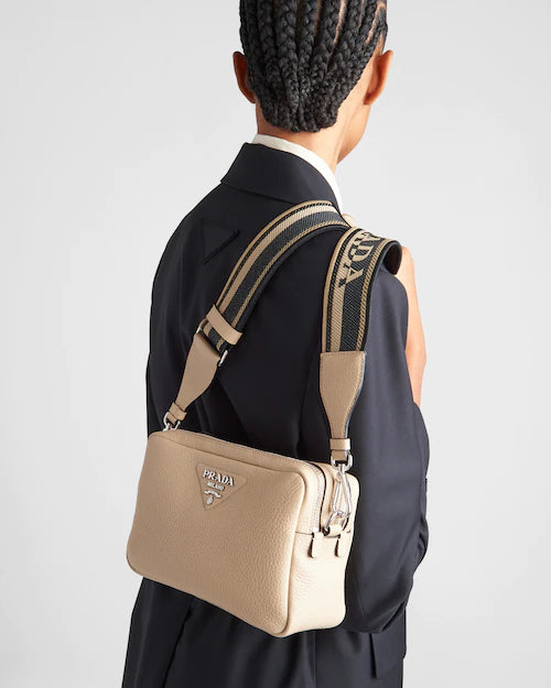 Leather bag with shoulder strap