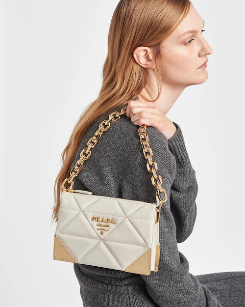 Quilted nappa leather shoulder bag