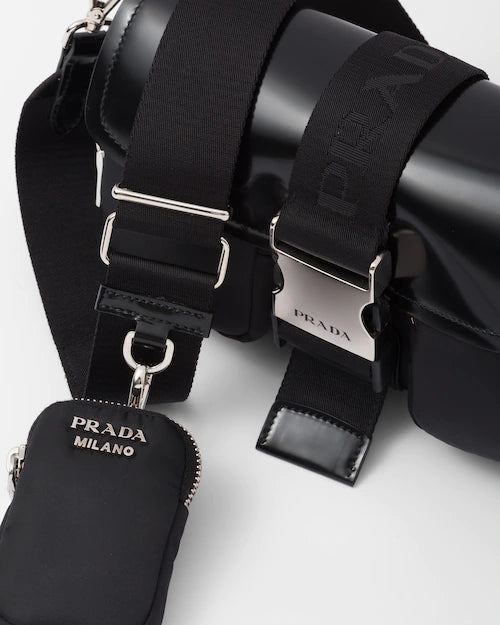 Prada Pocket nylon and brushed leather bag