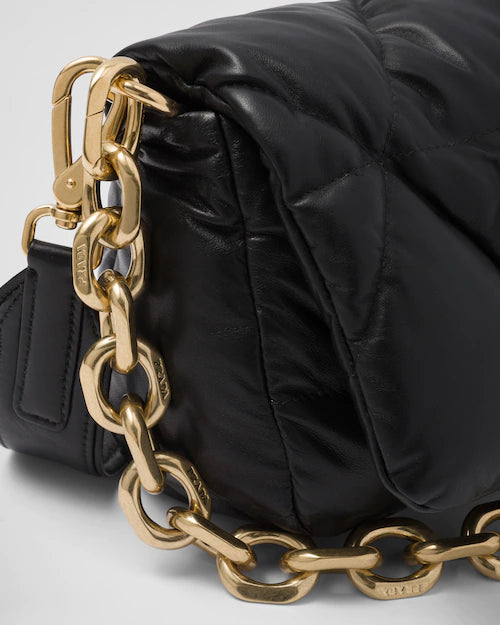 Quilted nappa leather shoulder bag