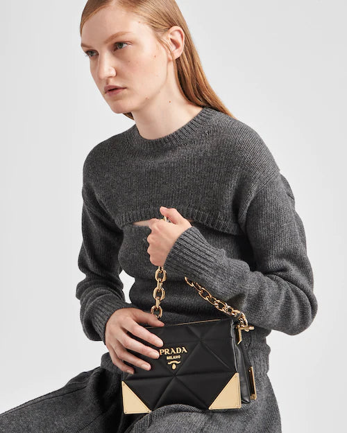 Quilted nappa leather shoulder bag