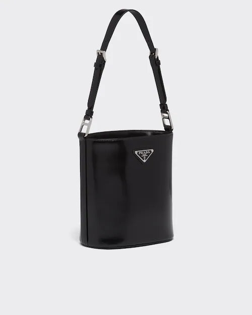 Mini brushed-leather bucket bag