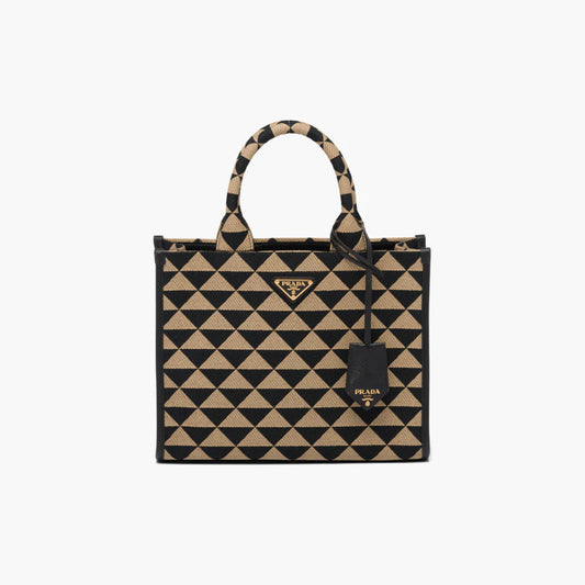 Small Prada Symbole jacquard fabric handbag