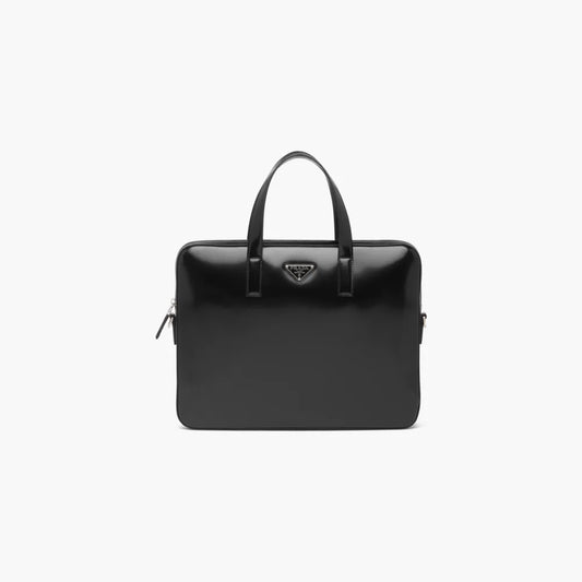 Brushed leather briefcase