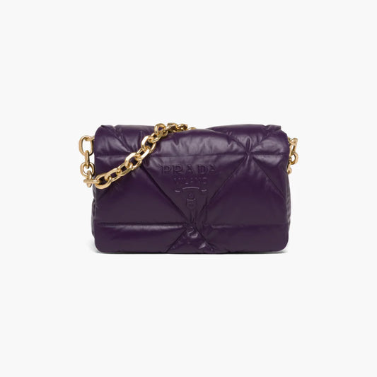 Padded nappa leather shoulder bag