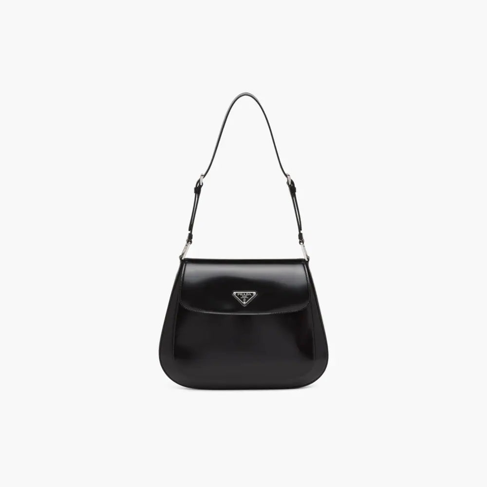 Prada Cleo brushed leather shoulder bag with flap