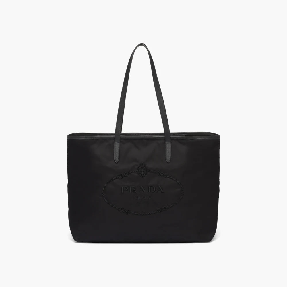 Saffiano leather and nylon tote