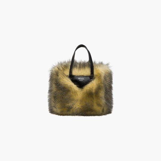 Faux fur fabric tote bag