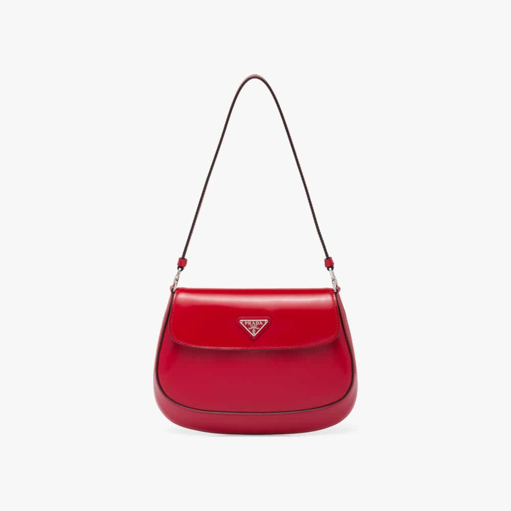 Prada Cleo brushed leather shoulder bag with flap