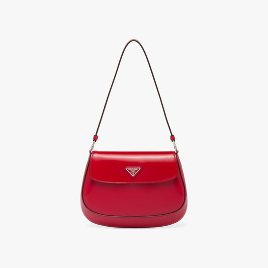 Prada Cleo brushed leather shoulder bag with flap