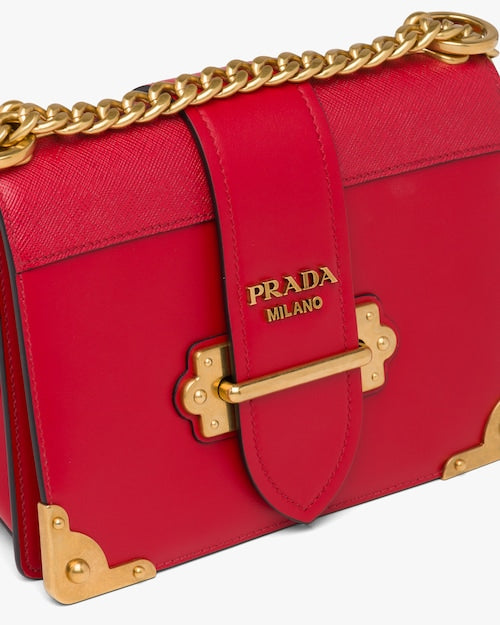 Leather Prada Cahier Shoulder Bag