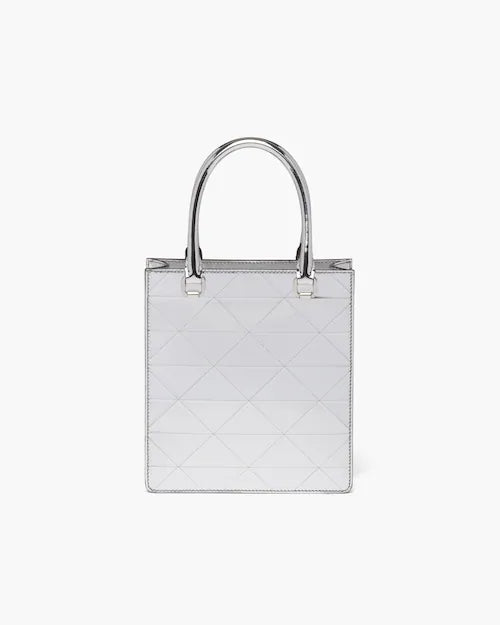 Small metallic leather tote bag