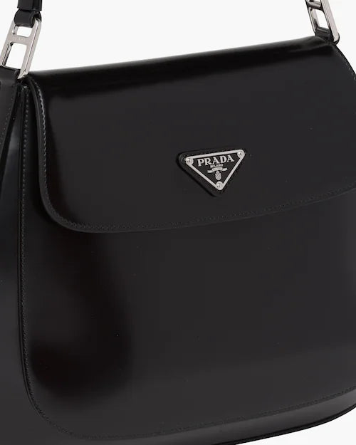 Prada Cleo brushed leather shoulder bag with flap