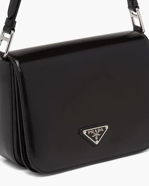 Brushed leather shoulder bag