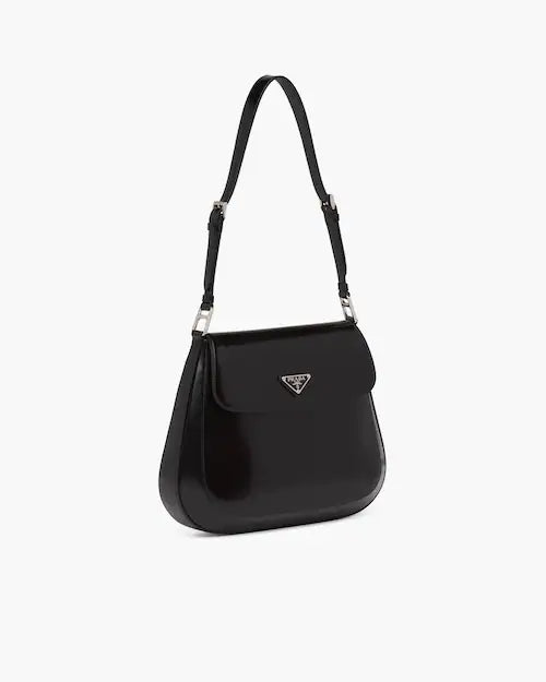 Prada Cleo brushed leather shoulder bag with flap