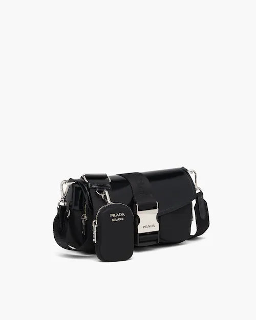 Prada Pocket nylon and brushed leather bag