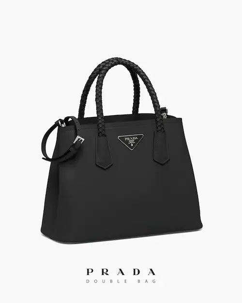 Prada Double medium leather handbag