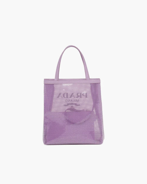 Small sequined mesh tote bag