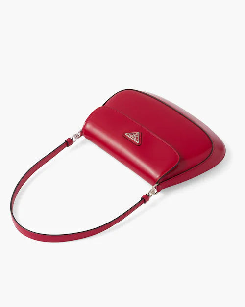 Prada Cleo brushed leather shoulder bag with flap