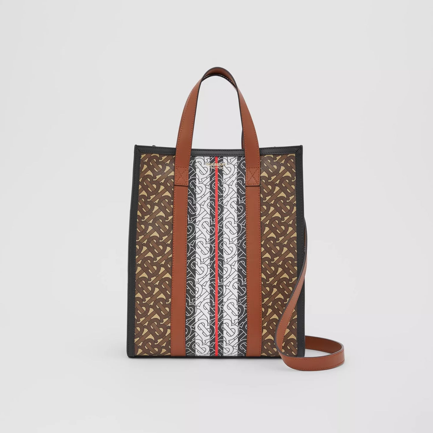 Small Monogram Stripe Portrait Tote Bag