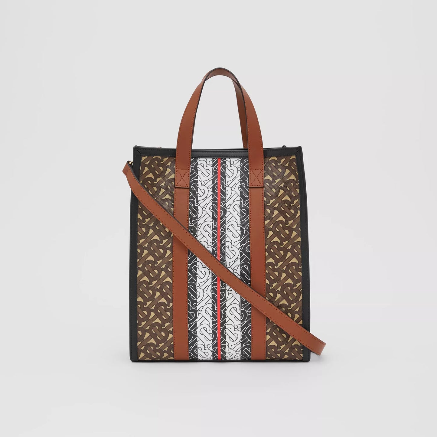 Small Monogram Stripe Portrait Tote Bag